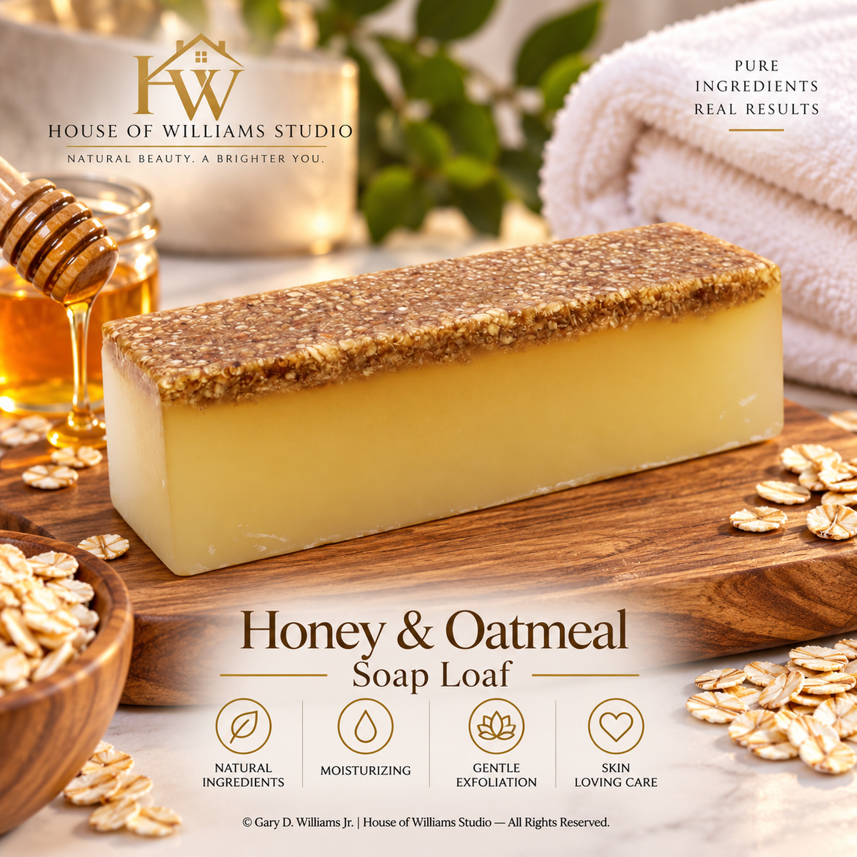 Honey & Oatmeal - Soap Loaf