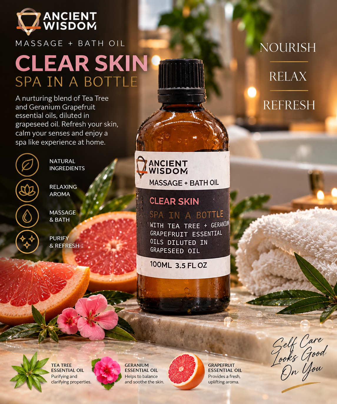 Clear Skin Massage Oil - 100ml