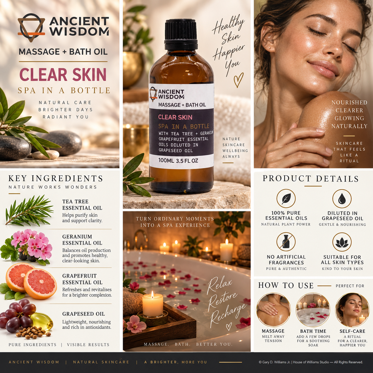 Clear Skin Massage Oil - 100ml
