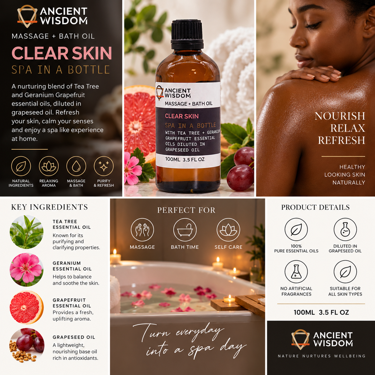 Clear Skin Massage Oil - 100ml